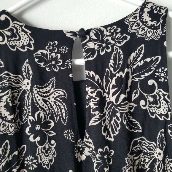 Ann Taylor LOFT Sleeveless Midi Dress Black & White Floral Size S - Picture 11 of 12